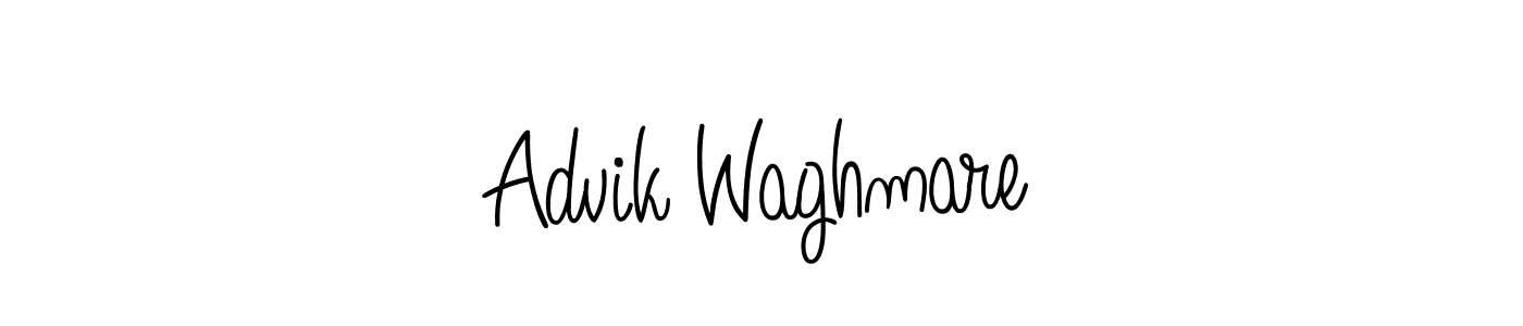 Use a signature maker to create a handwritten signature online. With this signature software, you can design (Angelique-Rose-font-FFP) your own signature for name Advik Waghmare. Advik Waghmare signature style 5 images and pictures png