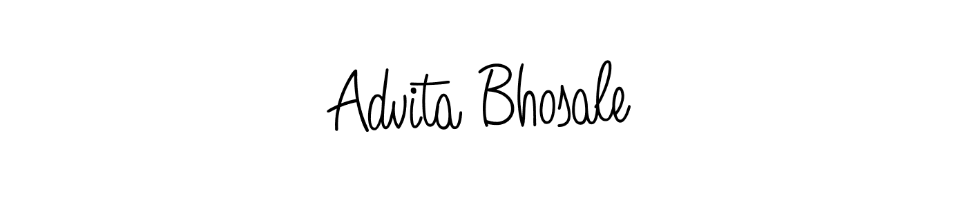 The best way (Angelique-Rose-font-FFP) to make a short signature is to pick only two or three words in your name. The name Advita Bhosale include a total of six letters. For converting this name. Advita Bhosale signature style 5 images and pictures png
