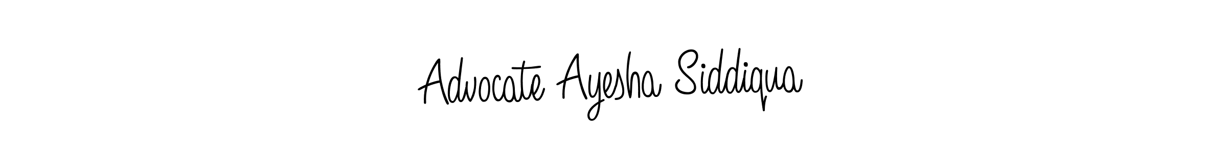 Make a beautiful signature design for name Advocate Ayesha Siddiqua. With this signature (Angelique-Rose-font-FFP) style, you can create a handwritten signature for free. Advocate Ayesha Siddiqua signature style 5 images and pictures png