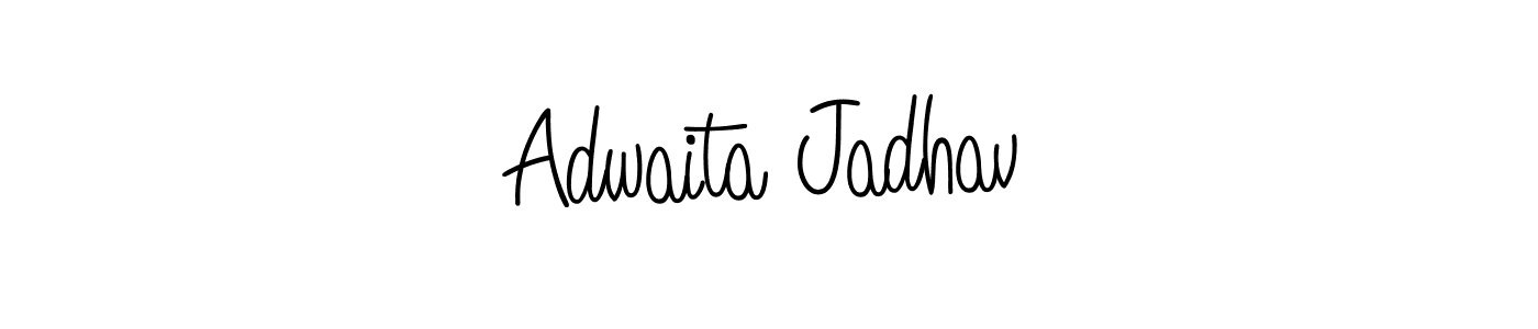 Use a signature maker to create a handwritten signature online. With this signature software, you can design (Angelique-Rose-font-FFP) your own signature for name Adwaita Jadhav. Adwaita Jadhav signature style 5 images and pictures png