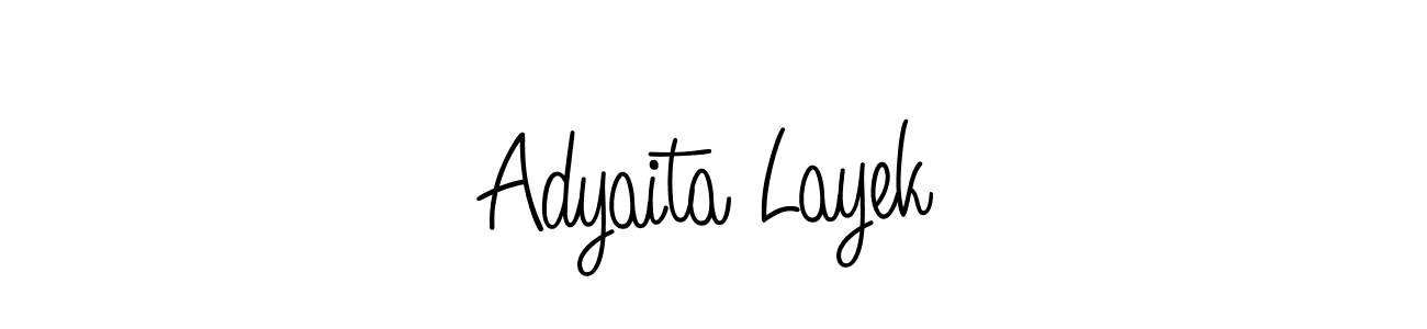 Use a signature maker to create a handwritten signature online. With this signature software, you can design (Angelique-Rose-font-FFP) your own signature for name Adyaita Layek. Adyaita Layek signature style 5 images and pictures png