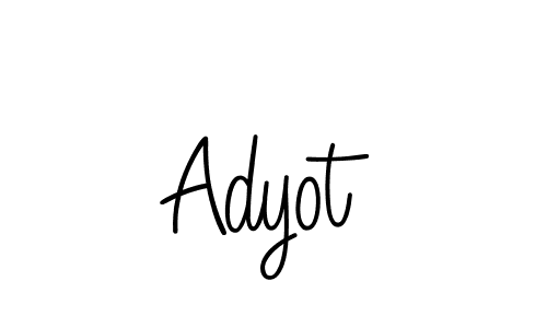 Use a signature maker to create a handwritten signature online. With this signature software, you can design (Angelique-Rose-font-FFP) your own signature for name Adyot. Adyot signature style 5 images and pictures png