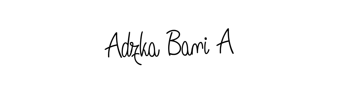 Create a beautiful signature design for name Adzka Bani A. With this signature (Angelique-Rose-font-FFP) fonts, you can make a handwritten signature for free. Adzka Bani A signature style 5 images and pictures png