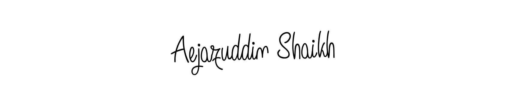 You should practise on your own different ways (Angelique-Rose-font-FFP) to write your name (Aejazuddin Shaikh) in signature. don't let someone else do it for you. Aejazuddin Shaikh signature style 5 images and pictures png