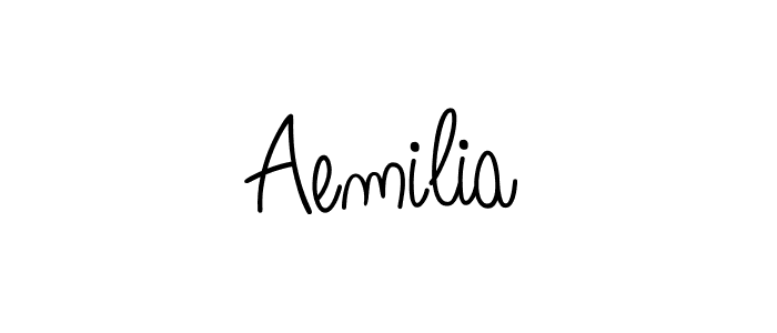 Aemilia stylish signature style. Best Handwritten Sign (Angelique-Rose-font-FFP) for my name. Handwritten Signature Collection Ideas for my name Aemilia. Aemilia signature style 5 images and pictures png