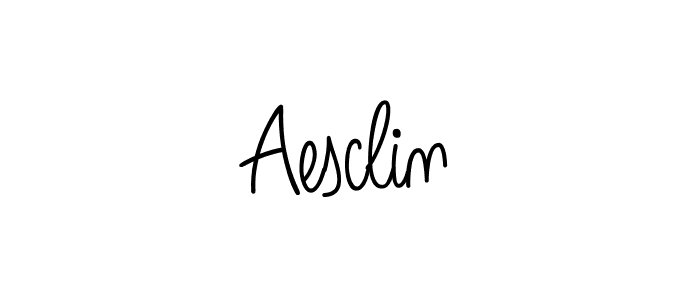 Make a beautiful signature design for name Aesclin. With this signature (Angelique-Rose-font-FFP) style, you can create a handwritten signature for free. Aesclin signature style 5 images and pictures png