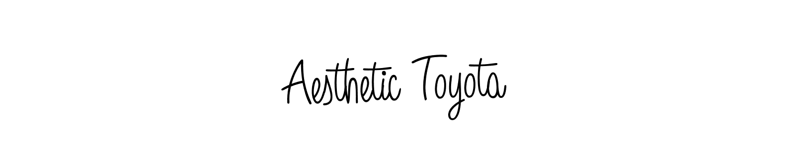 You should practise on your own different ways (Angelique-Rose-font-FFP) to write your name (Aesthetic Toyota) in signature. don't let someone else do it for you. Aesthetic Toyota signature style 5 images and pictures png