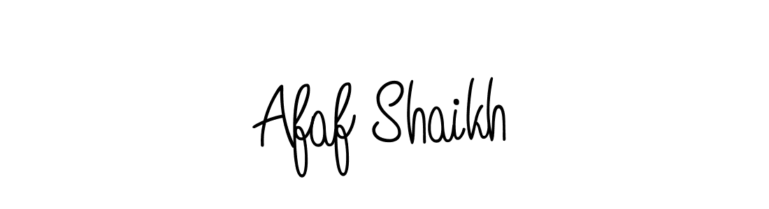 Use a signature maker to create a handwritten signature online. With this signature software, you can design (Angelique-Rose-font-FFP) your own signature for name Afaf Shaikh. Afaf Shaikh signature style 5 images and pictures png