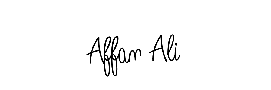 Use a signature maker to create a handwritten signature online. With this signature software, you can design (Angelique-Rose-font-FFP) your own signature for name Affan Ali. Affan Ali signature style 5 images and pictures png