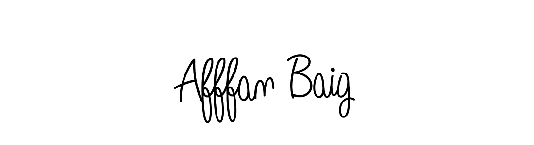 Use a signature maker to create a handwritten signature online. With this signature software, you can design (Angelique-Rose-font-FFP) your own signature for name Afffan Baig. Afffan Baig signature style 5 images and pictures png