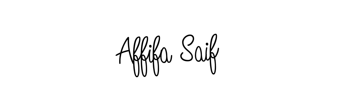 Use a signature maker to create a handwritten signature online. With this signature software, you can design (Angelique-Rose-font-FFP) your own signature for name Affifa Saif. Affifa Saif signature style 5 images and pictures png