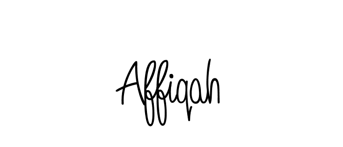 Make a beautiful signature design for name Affiqah. With this signature (Angelique-Rose-font-FFP) style, you can create a handwritten signature for free. Affiqah signature style 5 images and pictures png