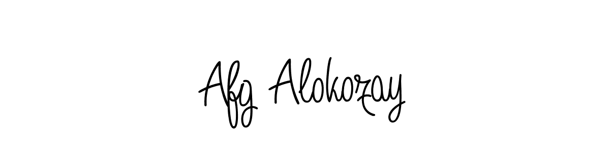 You should practise on your own different ways (Angelique-Rose-font-FFP) to write your name (Afg Alokozay) in signature. don't let someone else do it for you. Afg Alokozay signature style 5 images and pictures png