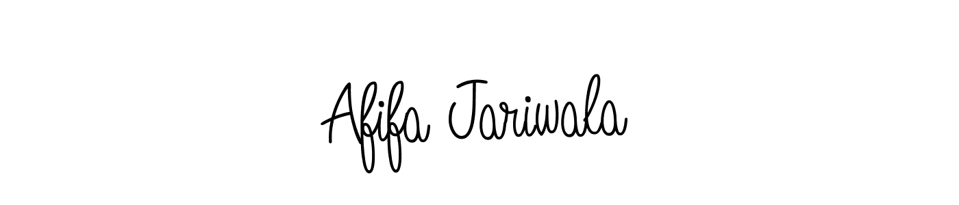 The best way (Angelique-Rose-font-FFP) to make a short signature is to pick only two or three words in your name. The name Afifa Jariwala include a total of six letters. For converting this name. Afifa Jariwala signature style 5 images and pictures png