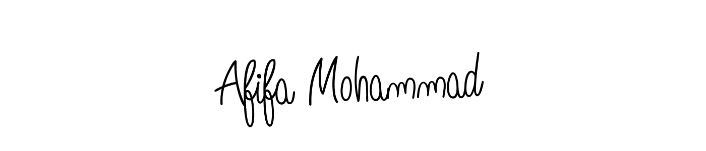 You should practise on your own different ways (Angelique-Rose-font-FFP) to write your name (Afifa Mohammad) in signature. don't let someone else do it for you. Afifa Mohammad signature style 5 images and pictures png