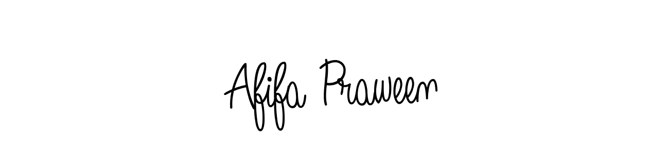 Use a signature maker to create a handwritten signature online. With this signature software, you can design (Angelique-Rose-font-FFP) your own signature for name Afifa Praween. Afifa Praween signature style 5 images and pictures png