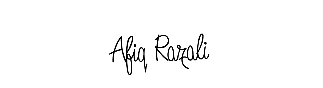 Use a signature maker to create a handwritten signature online. With this signature software, you can design (Angelique-Rose-font-FFP) your own signature for name Afiq Razali. Afiq Razali signature style 5 images and pictures png