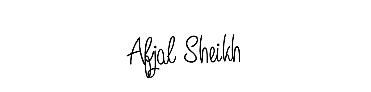 You should practise on your own different ways (Angelique-Rose-font-FFP) to write your name (Afjal Sheikh) in signature. don't let someone else do it for you. Afjal Sheikh signature style 5 images and pictures png