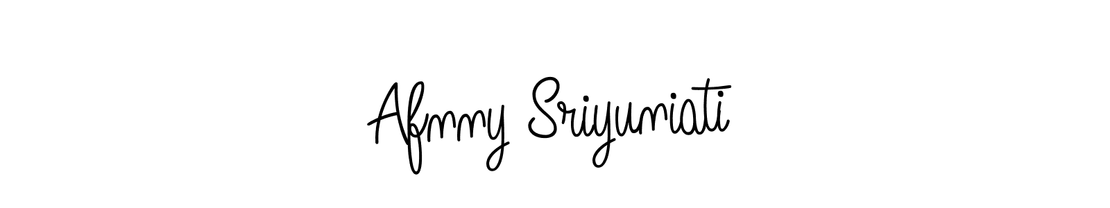 You should practise on your own different ways (Angelique-Rose-font-FFP) to write your name (Afnny Sriyuniati) in signature. don't let someone else do it for you. Afnny Sriyuniati signature style 5 images and pictures png