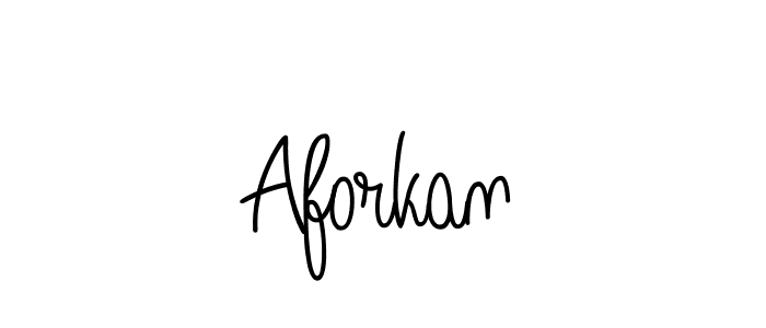 The best way (Angelique-Rose-font-FFP) to make a short signature is to pick only two or three words in your name. The name Aforkan include a total of six letters. For converting this name. Aforkan signature style 5 images and pictures png