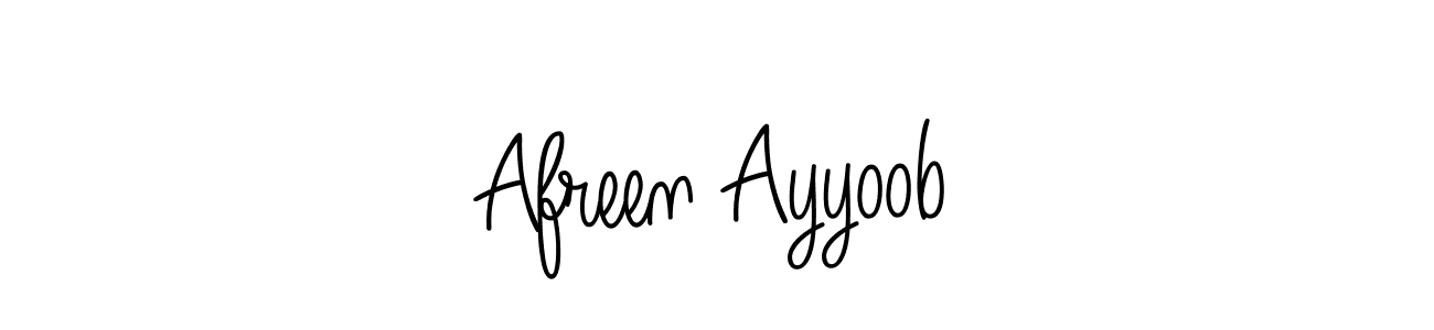 How to make Afreen Ayyoob name signature. Use Angelique-Rose-font-FFP style for creating short signs online. This is the latest handwritten sign. Afreen Ayyoob signature style 5 images and pictures png