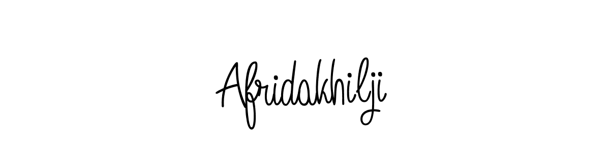 Make a beautiful signature design for name Afridakhilji. With this signature (Angelique-Rose-font-FFP) style, you can create a handwritten signature for free. Afridakhilji signature style 5 images and pictures png
