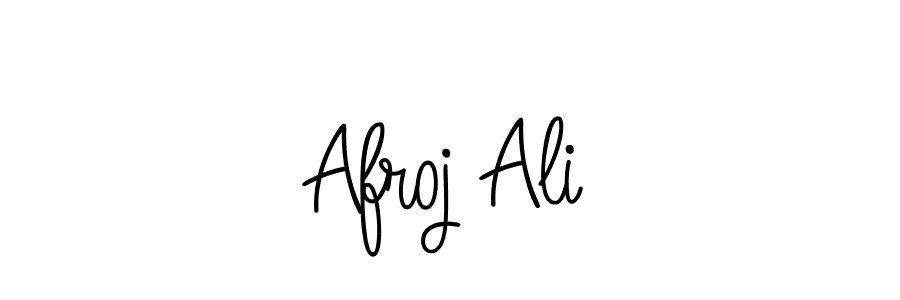How to make Afroj Ali name signature. Use Angelique-Rose-font-FFP style for creating short signs online. This is the latest handwritten sign. Afroj Ali signature style 5 images and pictures png