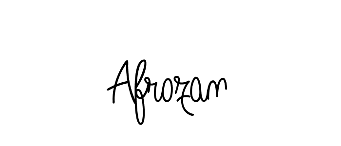 Make a beautiful signature design for name Afrozan. With this signature (Angelique-Rose-font-FFP) style, you can create a handwritten signature for free. Afrozan signature style 5 images and pictures png