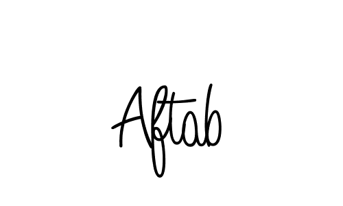 Use a signature maker to create a handwritten signature online. With this signature software, you can design (Angelique-Rose-font-FFP) your own signature for name Aftab. Aftab signature style 5 images and pictures png