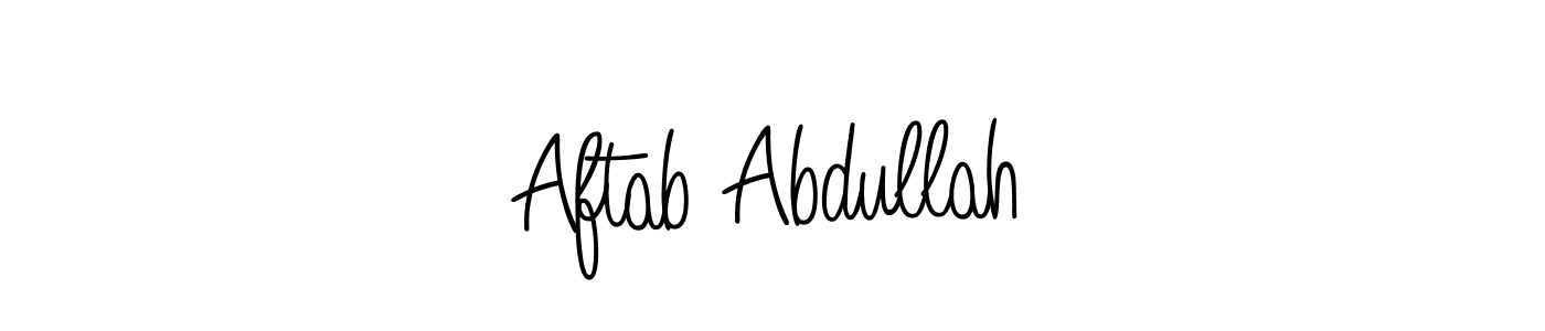 Use a signature maker to create a handwritten signature online. With this signature software, you can design (Angelique-Rose-font-FFP) your own signature for name Aftab Abdullah. Aftab Abdullah signature style 5 images and pictures png