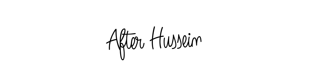 How to make After Hussein name signature. Use Angelique-Rose-font-FFP style for creating short signs online. This is the latest handwritten sign. After Hussein signature style 5 images and pictures png