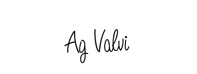 How to make Ag Valvi name signature. Use Angelique-Rose-font-FFP style for creating short signs online. This is the latest handwritten sign. Ag Valvi signature style 5 images and pictures png