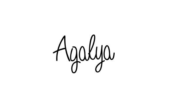 Use a signature maker to create a handwritten signature online. With this signature software, you can design (Angelique-Rose-font-FFP) your own signature for name Agalya. Agalya signature style 5 images and pictures png