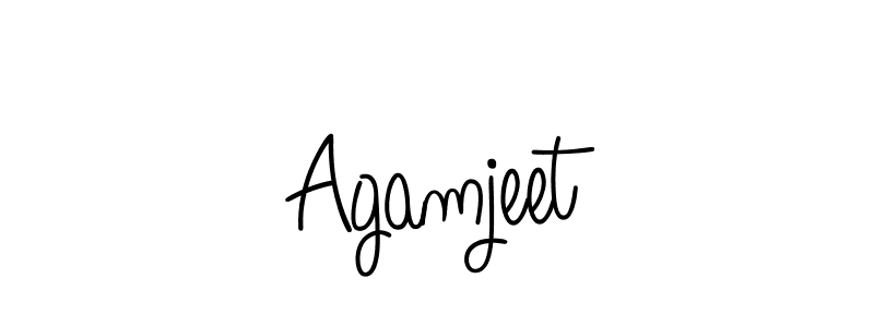 Make a beautiful signature design for name Agamjeet. With this signature (Angelique-Rose-font-FFP) style, you can create a handwritten signature for free. Agamjeet signature style 5 images and pictures png