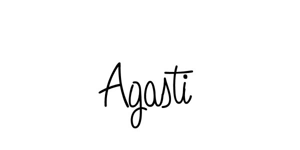 Make a beautiful signature design for name Agasti. With this signature (Angelique-Rose-font-FFP) style, you can create a handwritten signature for free. Agasti signature style 5 images and pictures png