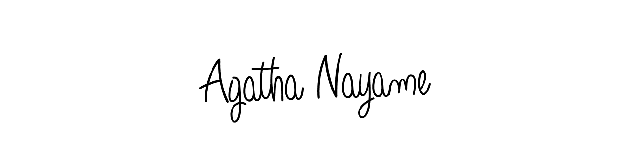 How to make Agatha Nayame signature? Angelique-Rose-font-FFP is a professional autograph style. Create handwritten signature for Agatha Nayame name. Agatha Nayame signature style 5 images and pictures png