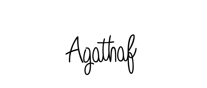 Make a beautiful signature design for name Agathaf. With this signature (Angelique-Rose-font-FFP) style, you can create a handwritten signature for free. Agathaf signature style 5 images and pictures png