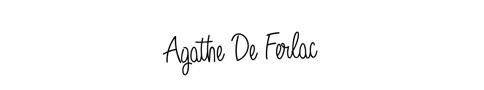 Make a beautiful signature design for name Agathe De Ferlac. With this signature (Angelique-Rose-font-FFP) style, you can create a handwritten signature for free. Agathe De Ferlac signature style 5 images and pictures png