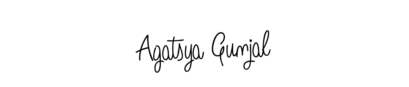 Check out images of Autograph of Agatsya Gunjal name. Actor Agatsya Gunjal Signature Style. Angelique-Rose-font-FFP is a professional sign style online. Agatsya Gunjal signature style 5 images and pictures png