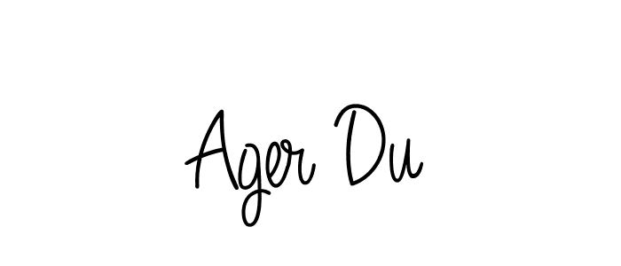 Use a signature maker to create a handwritten signature online. With this signature software, you can design (Angelique-Rose-font-FFP) your own signature for name Ager Du. Ager Du signature style 5 images and pictures png