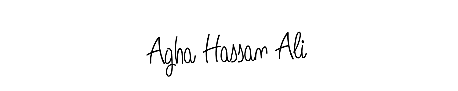 Use a signature maker to create a handwritten signature online. With this signature software, you can design (Angelique-Rose-font-FFP) your own signature for name Agha Hassan Ali. Agha Hassan Ali signature style 5 images and pictures png