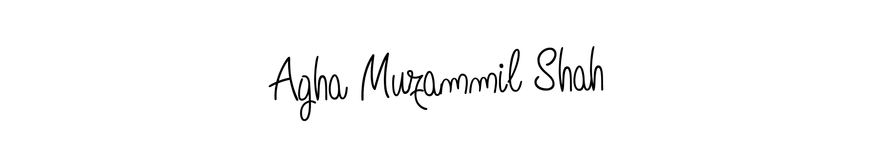 Create a beautiful signature design for name Agha Muzammil Shah. With this signature (Angelique-Rose-font-FFP) fonts, you can make a handwritten signature for free. Agha Muzammil Shah signature style 5 images and pictures png