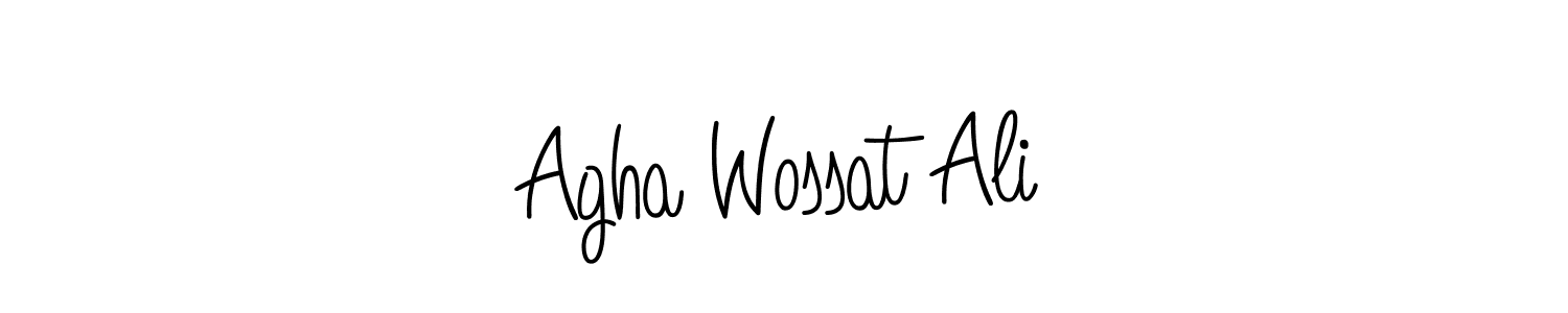 Use a signature maker to create a handwritten signature online. With this signature software, you can design (Angelique-Rose-font-FFP) your own signature for name Agha Wossat Ali. Agha Wossat Ali signature style 5 images and pictures png