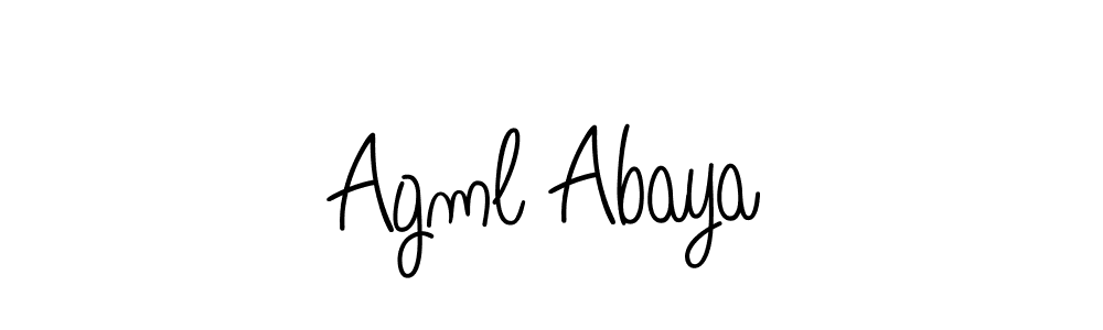 Design your own signature with our free online signature maker. With this signature software, you can create a handwritten (Angelique-Rose-font-FFP) signature for name Agml Abaya. Agml Abaya signature style 5 images and pictures png