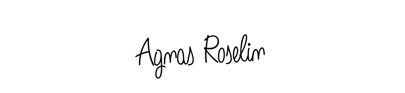 You should practise on your own different ways (Angelique-Rose-font-FFP) to write your name (Agnas Roselin) in signature. don't let someone else do it for you. Agnas Roselin signature style 5 images and pictures png