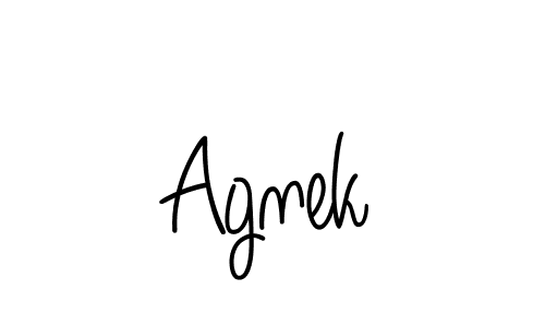 Use a signature maker to create a handwritten signature online. With this signature software, you can design (Angelique-Rose-font-FFP) your own signature for name Agnek. Agnek signature style 5 images and pictures png