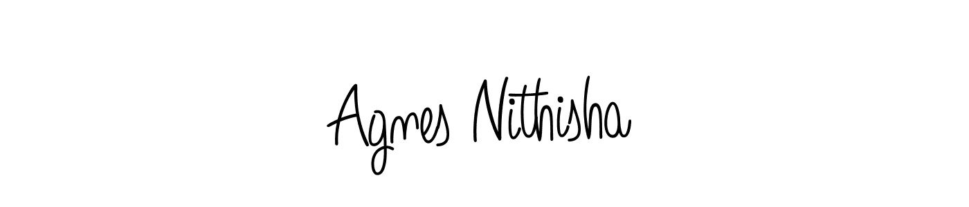 The best way (Angelique-Rose-font-FFP) to make a short signature is to pick only two or three words in your name. The name Agnes Nithisha include a total of six letters. For converting this name. Agnes Nithisha signature style 5 images and pictures png