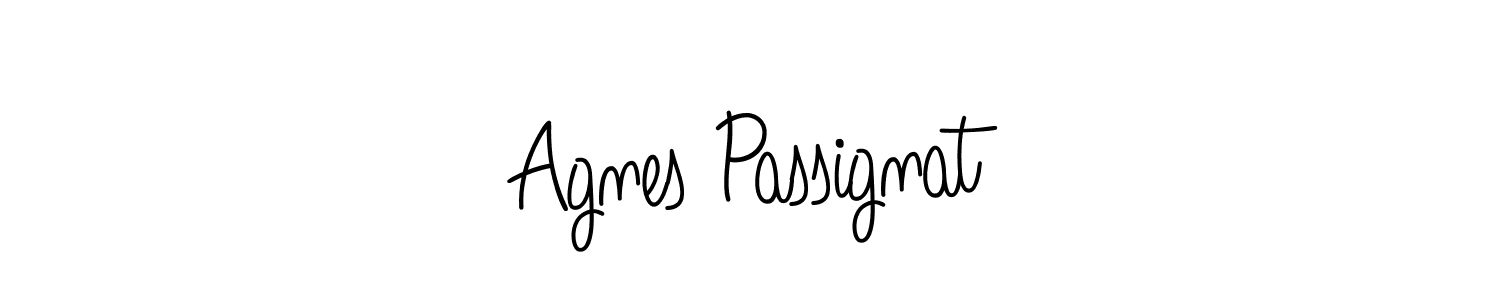 Make a beautiful signature design for name Agnes Passignat. With this signature (Angelique-Rose-font-FFP) style, you can create a handwritten signature for free. Agnes Passignat signature style 5 images and pictures png