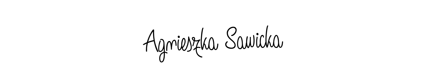 You should practise on your own different ways (Angelique-Rose-font-FFP) to write your name (Agnieszka Sawicka) in signature. don't let someone else do it for you. Agnieszka Sawicka signature style 5 images and pictures png