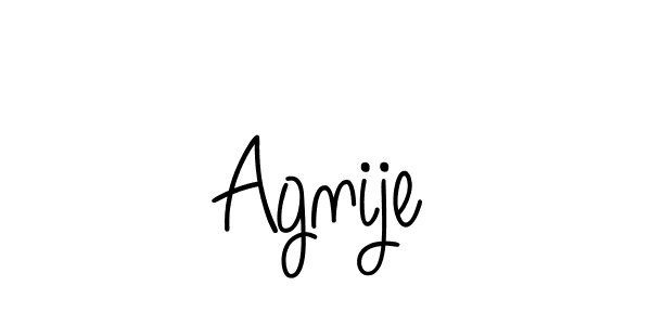 Use a signature maker to create a handwritten signature online. With this signature software, you can design (Angelique-Rose-font-FFP) your own signature for name Agnije. Agnije signature style 5 images and pictures png